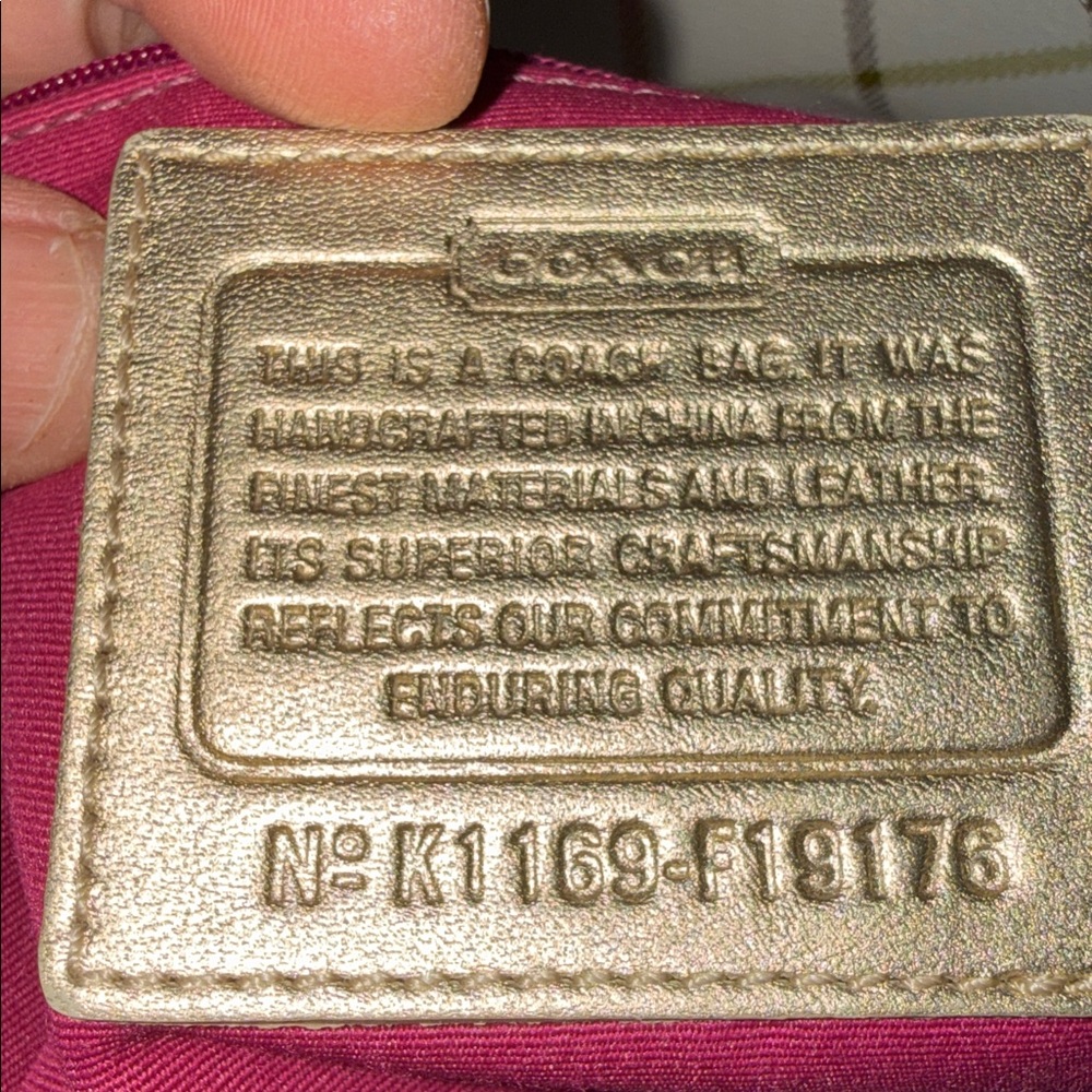 Coach Peyton Tattersal Tote, EUC - Picture 4 of 15